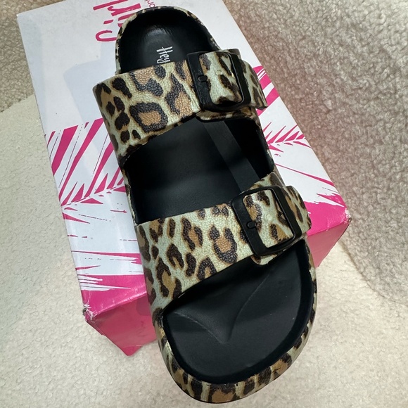 Hey Girl by Corkys - Waterslide Slip On Sandals Leopard Size 10‎ NIBWT - Picture 4 of 6